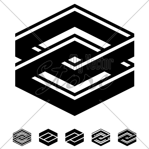 vector unity square black white symbols