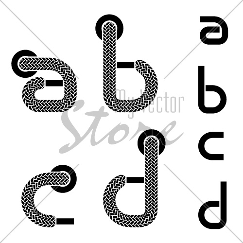 vector shoelace alphabet lower case letters a b c d