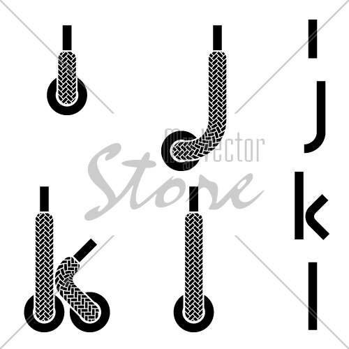 vector shoelace alphabet lower case letters i j k l
