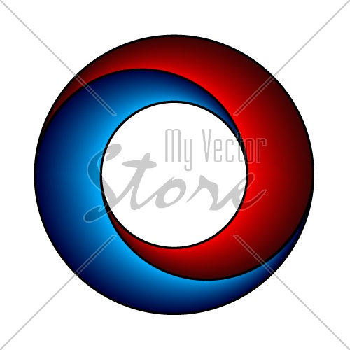 vector abstract red blue circle design