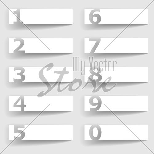 vector blank paper square number options