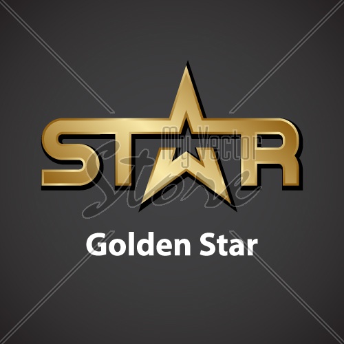 vector golden star inscription icon