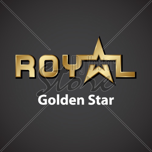 vector royal golden star inscription icon