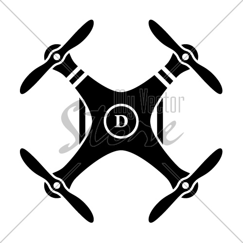 vector rc drone quadcopter black symbol