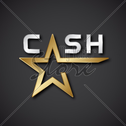 EPS10 vector cash golden star inscription icon