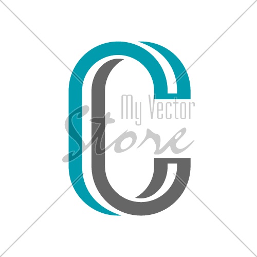 vector twisted letter C icon
