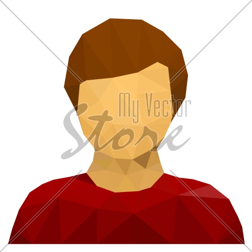 vector triangular male user avatar icon