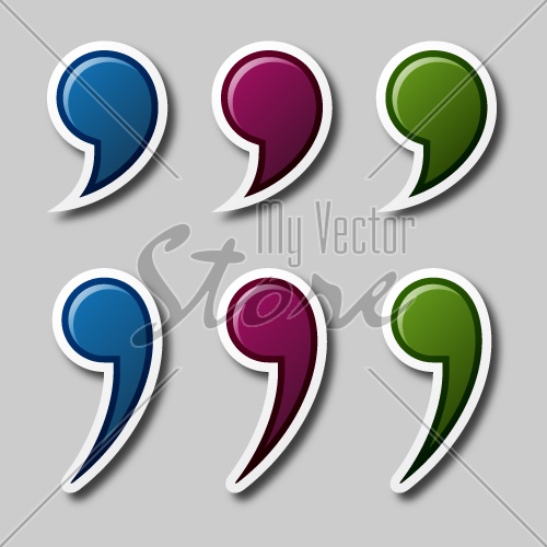 EPS10 vector color quotation marks
