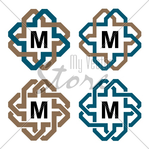 vector abstract magic knot letter eternity emblem