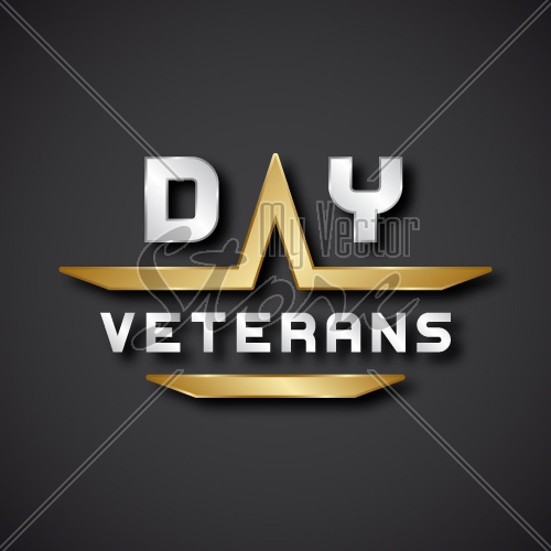 EPS10 vector veterans day text icon