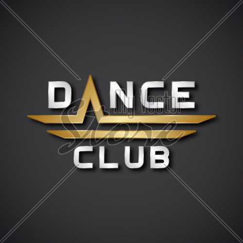 EPS10 vector dance club text icon