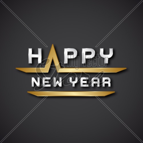 EPS10 vector happy new year text icon