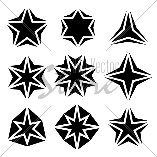 vector black star symbols