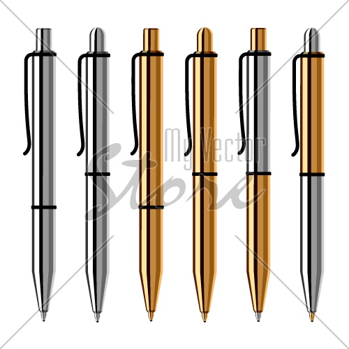 vector metallic ballpoint pens