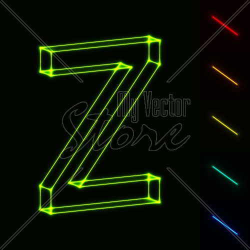 EPS10 vector glowing wireframe letter Z - easy to change color