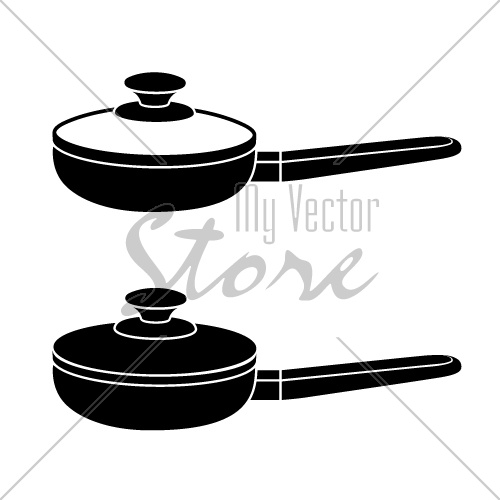 vector 3d kitchen pan black symbol