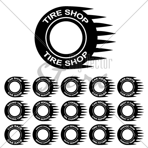 tire service shop rent wash car garage vector