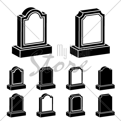 3d tombstone black symbol vector