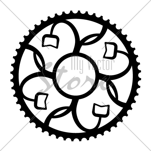 vintage bicycle cogwheel chainwheel symbol vector