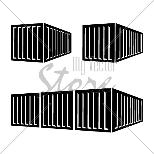 transportation cargo container black symbol vector