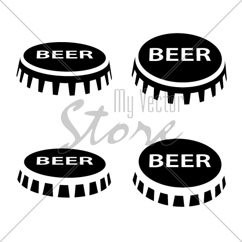 beer bottle cap black symbol vector