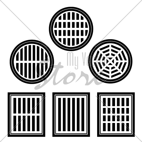 sewer cover black symbol vector