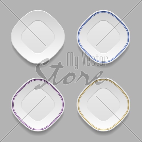white squared plates vector