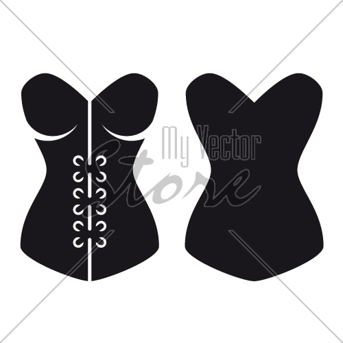 women corset silhouette vector