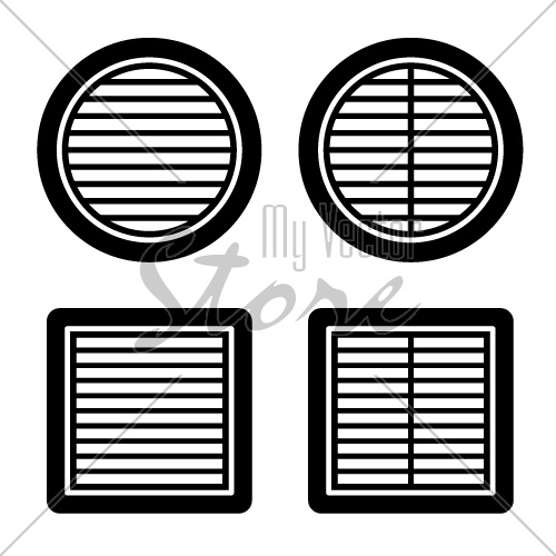 ventilation grille black symbol vector