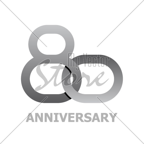 80 years anniversary symbol vector