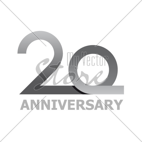20 years anniversary number vector