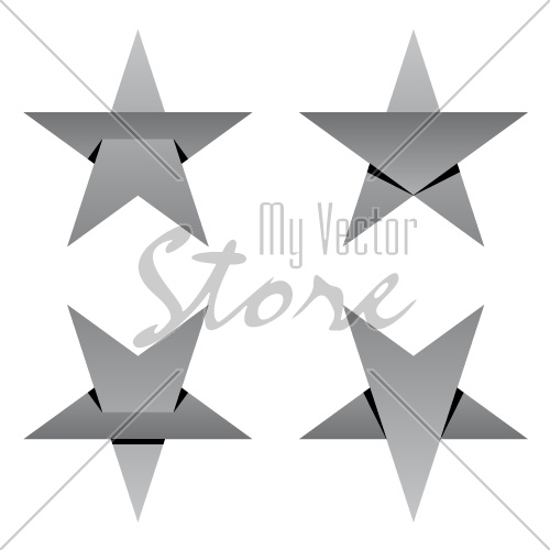 grey paper star overlay vector