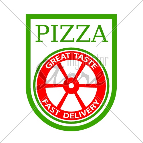 traditional italian pizza emblem vector