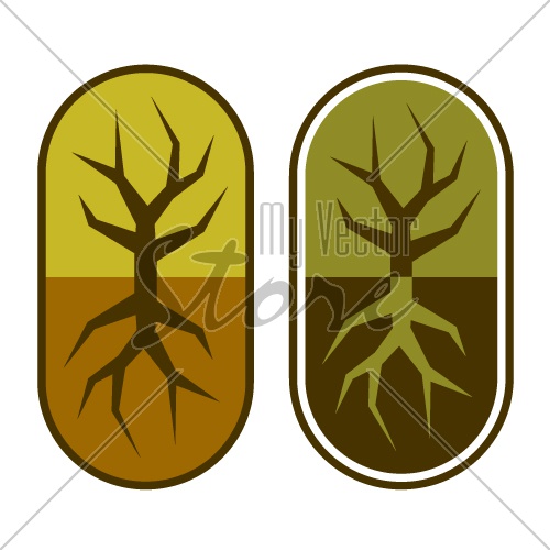 abstract capsule with tree symbol vector