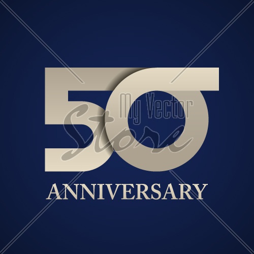 50 years anniversary paper number vector