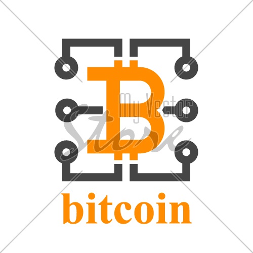 bitcoin electronic circuit symbol vector