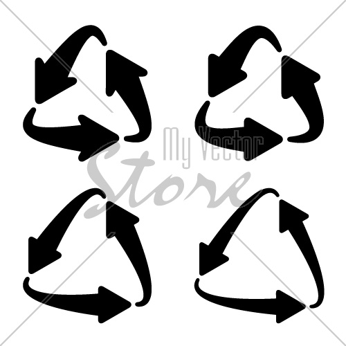 recycle triangular arrow eco symbol vector