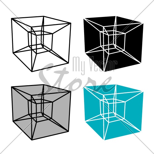 abstract hypercube simple symbol vector