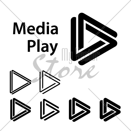 media play black symbol vector