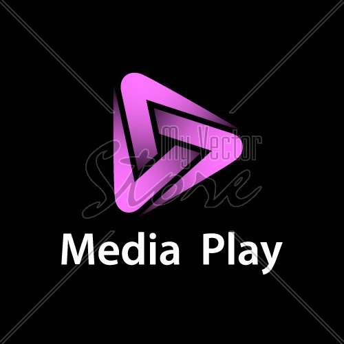 media play purple glowing symbol vector