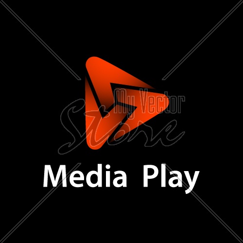 media play red glowing symbol vector