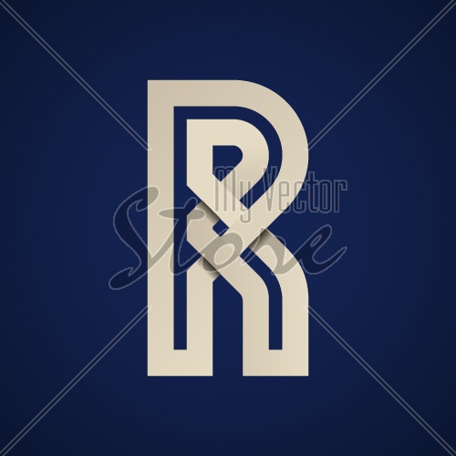 paper R simple letter symbol vector
