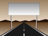 vector empty road - empty billboard