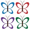 vector four colored butterflies