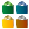 vector folders with CD