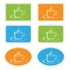 vector labels with cup