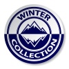 vector winter mountain sticker stamp