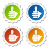 vector thumb up rounded labels