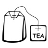 vector tea bag black pictogram