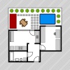 vector house floor plan with small garden